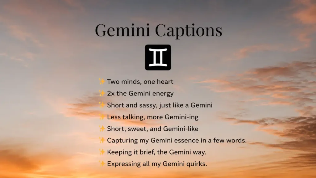 Catchy Gemini Captions