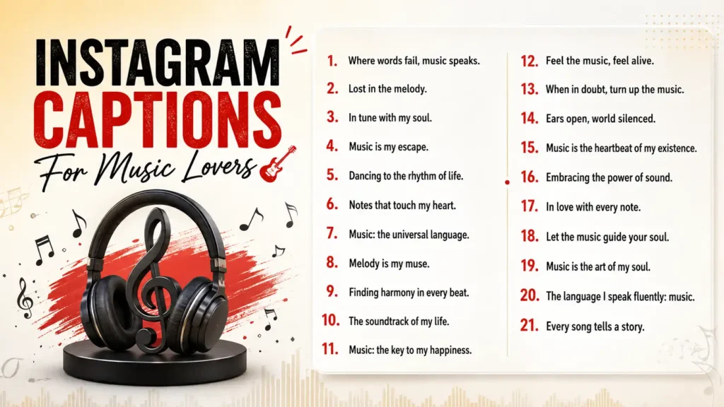 Cute Music Captions for Instagram