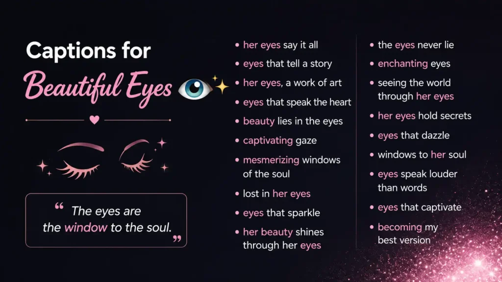Trendy Eyes Cations for Instagram
