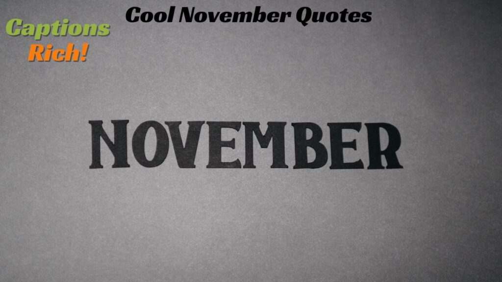 Cool November Quotes